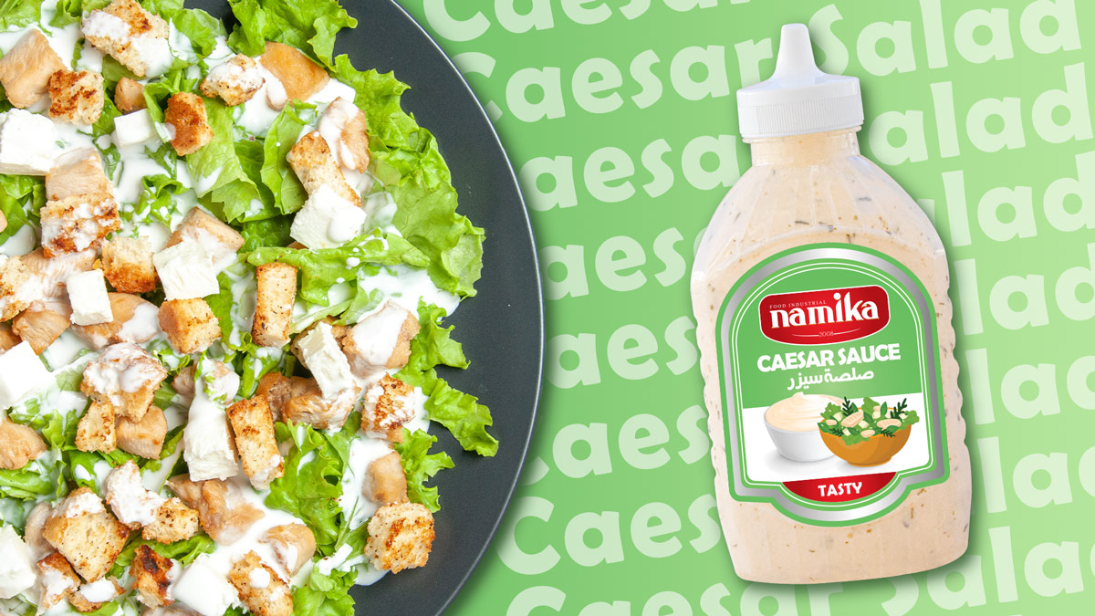 سالاد سزار تازه با کاهو ترد و سس مخصوص